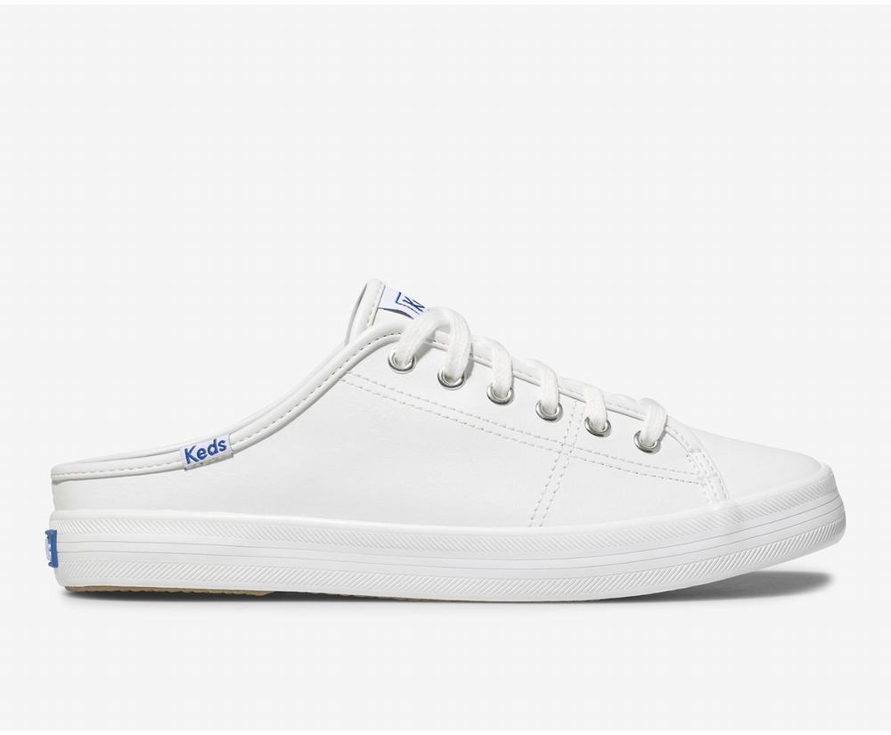 Women's Keds Kickstart Leather Slip Ons White 3748561YS - South Africa